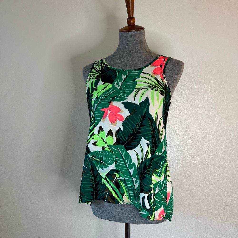 Express Plant Print Green Blouse